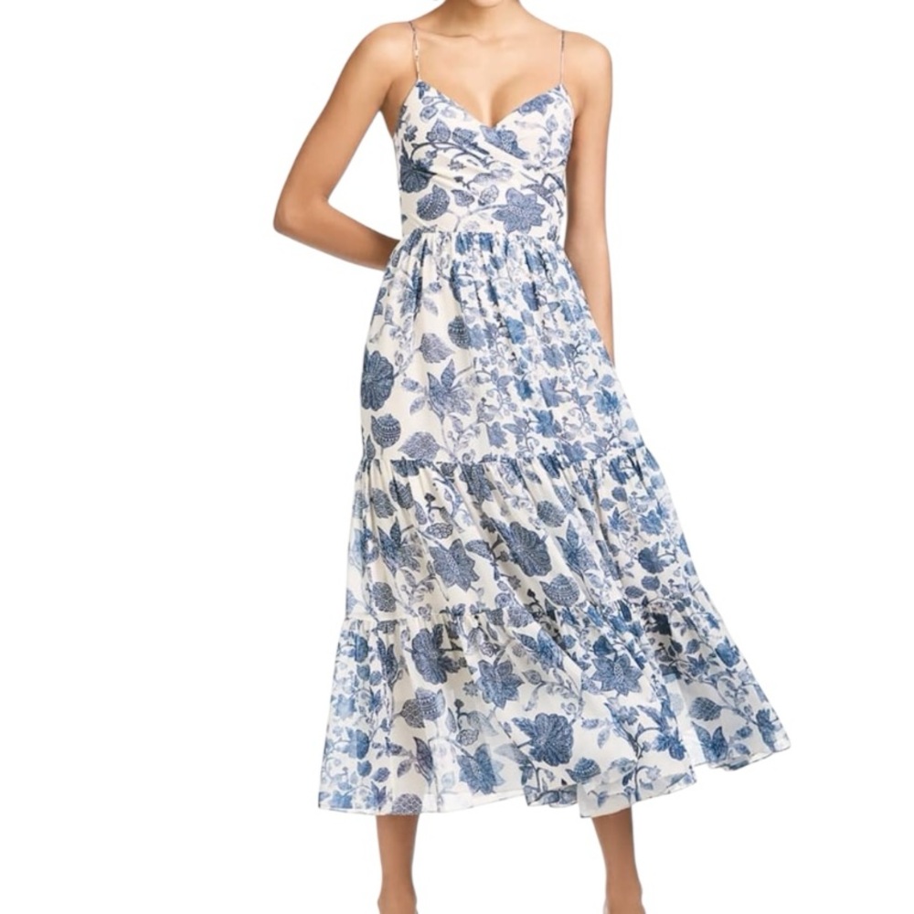 Sachin + Babi Dalia Dress Indigo & Ivory Tapestry Floral - Picture 3 of 4